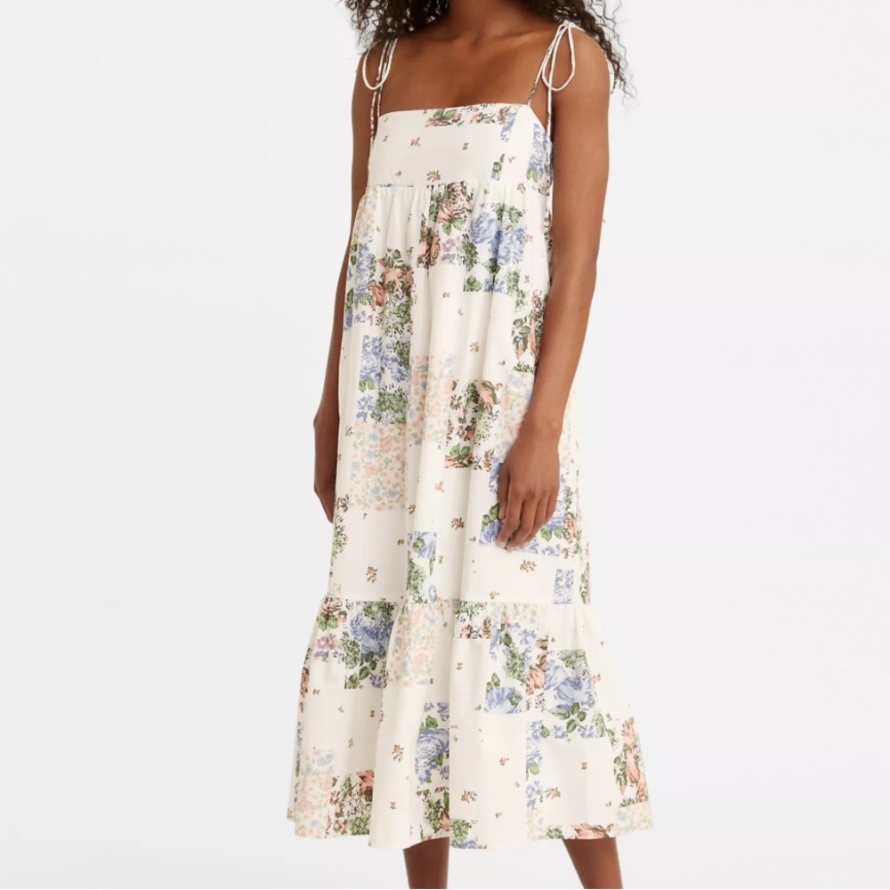 Levi’s Rowen Dreamy Patchwork Cloud Dancer Midi Dress
